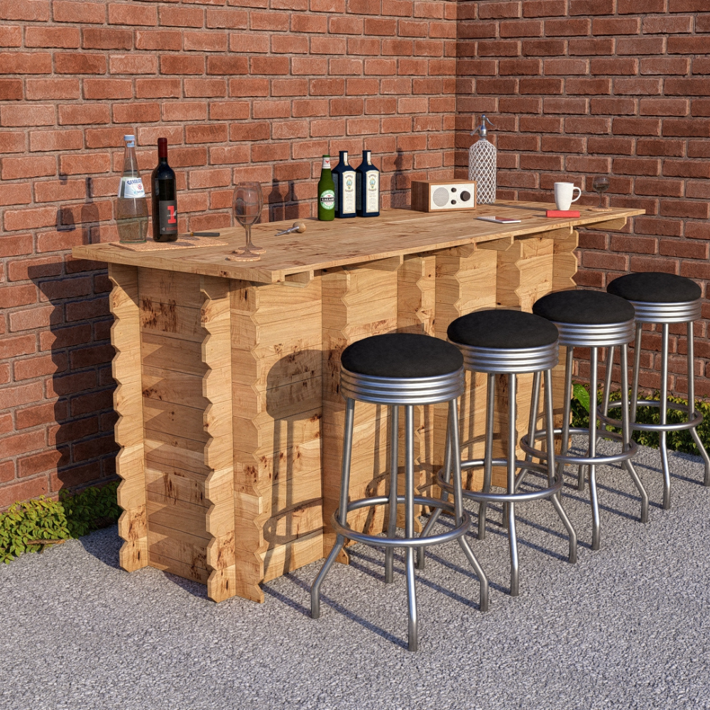 Large Wooden Interlock Bar - Hot Tub Shop