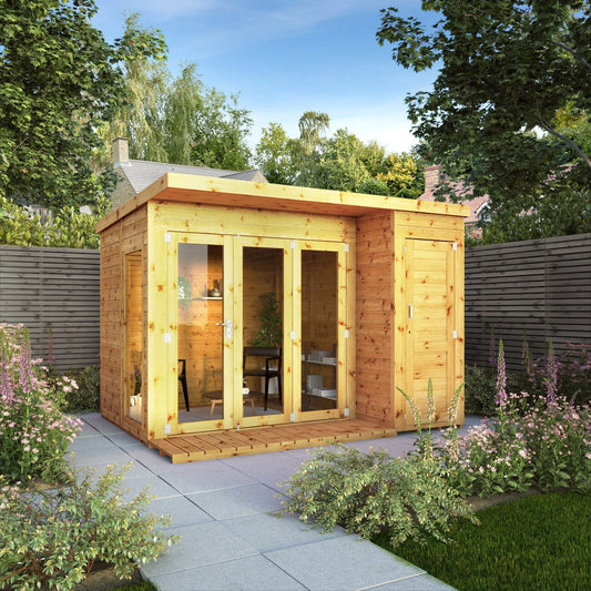 Contemporary Summerhouse with Side Shed