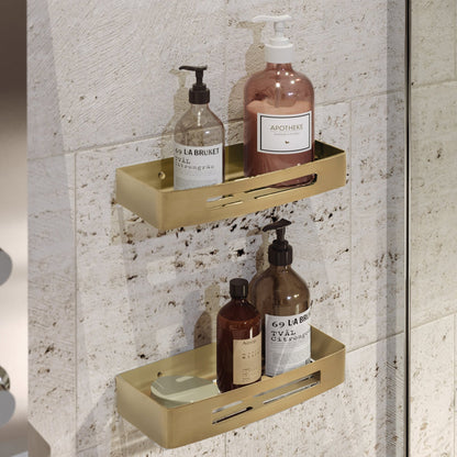 Origins Living Gedy Nerva Shower Basket Brushed Brass - Hot Tub Shop