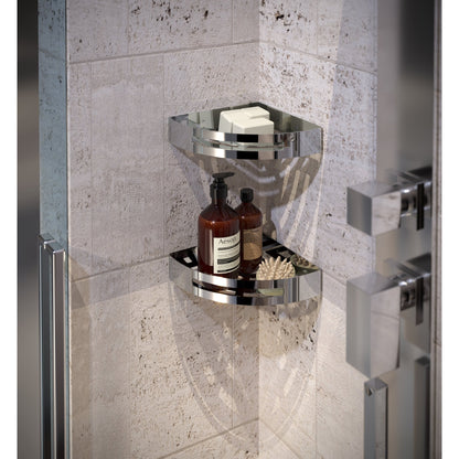 Origins Living Gedy Nerva Corner Shower Basket Brushed Brass