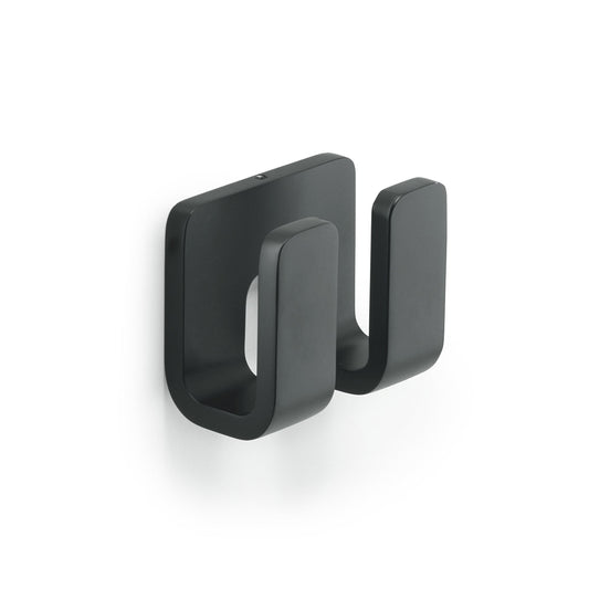 Origins Living Gedy Outline Double Robe Hook Matt Black - Hot Tub Shop