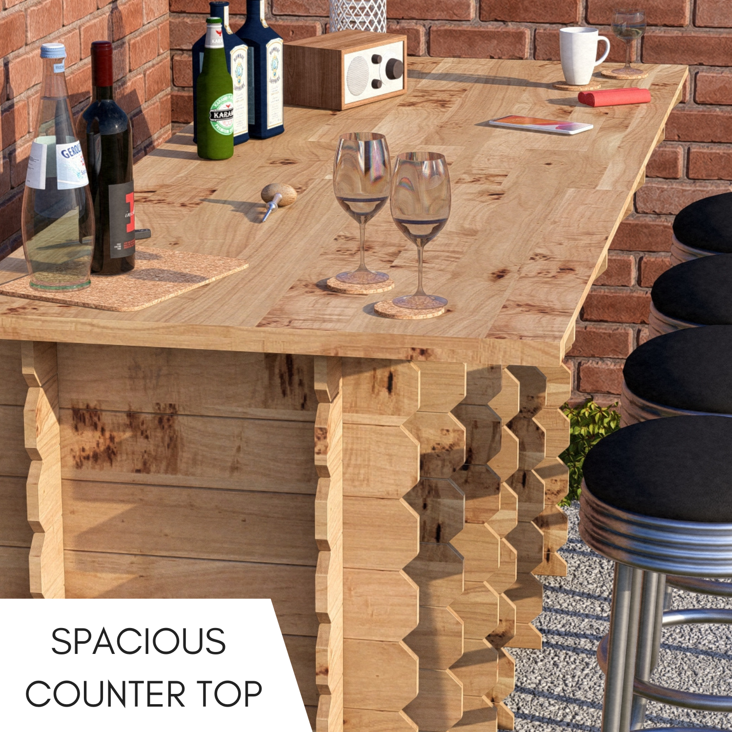 Large Wooden Interlock Bar - Hot Tub Shop