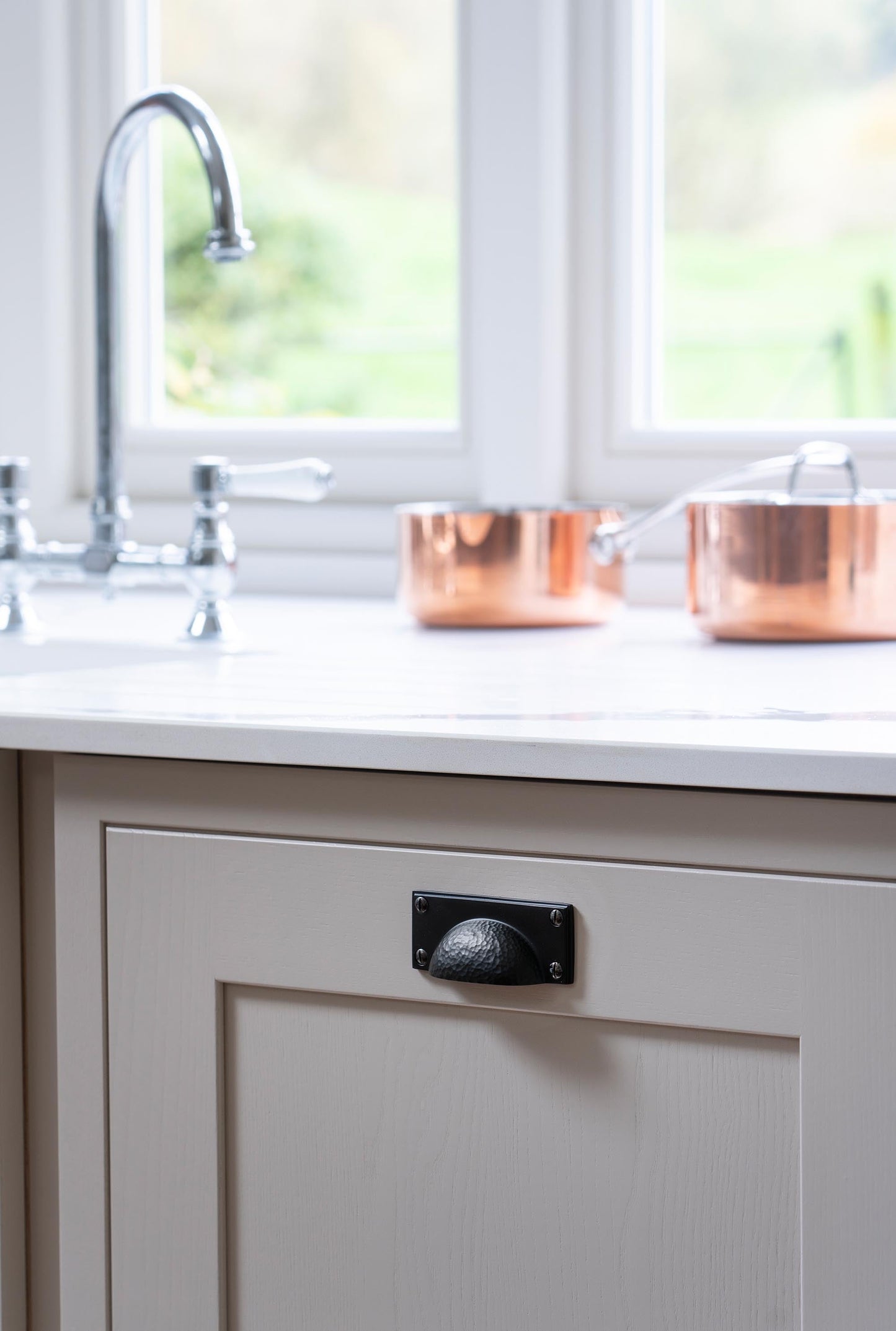 From The Anvil Hammered Art Deco Drawer Pull