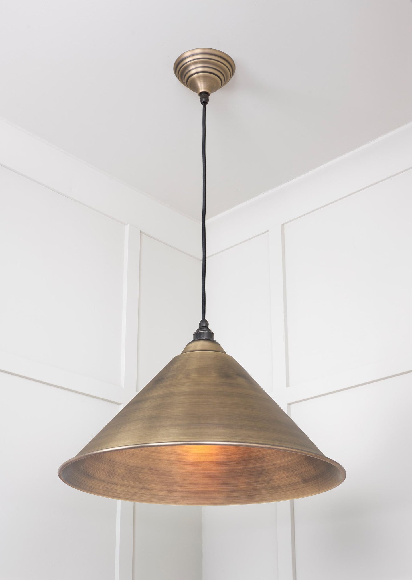 From The Anvil Aged Brass Hockley Pendant