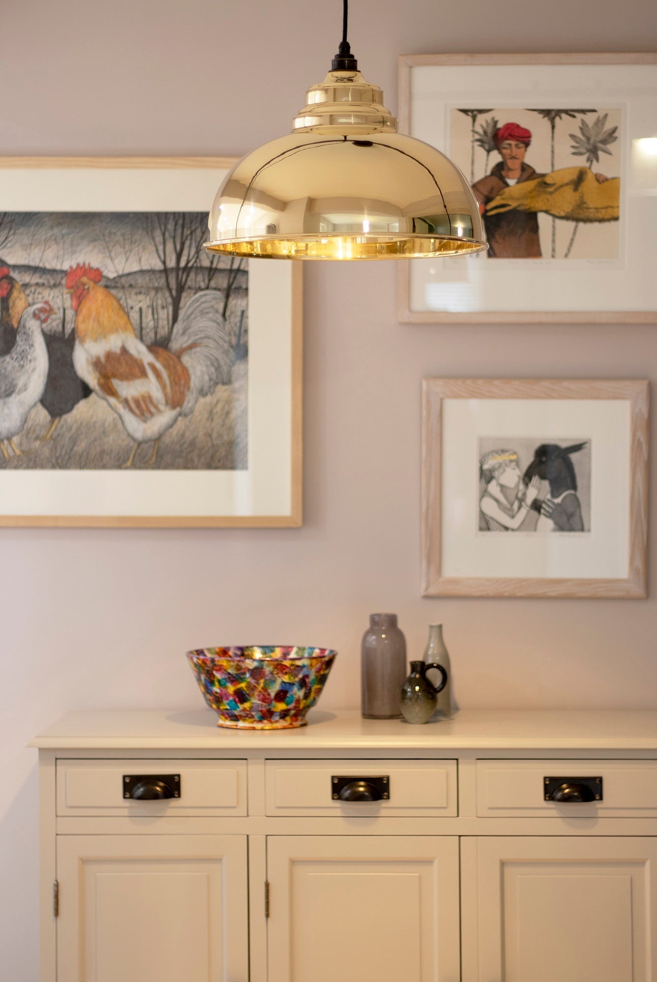 From The Anvil Smooth Brass Harborne Pendant