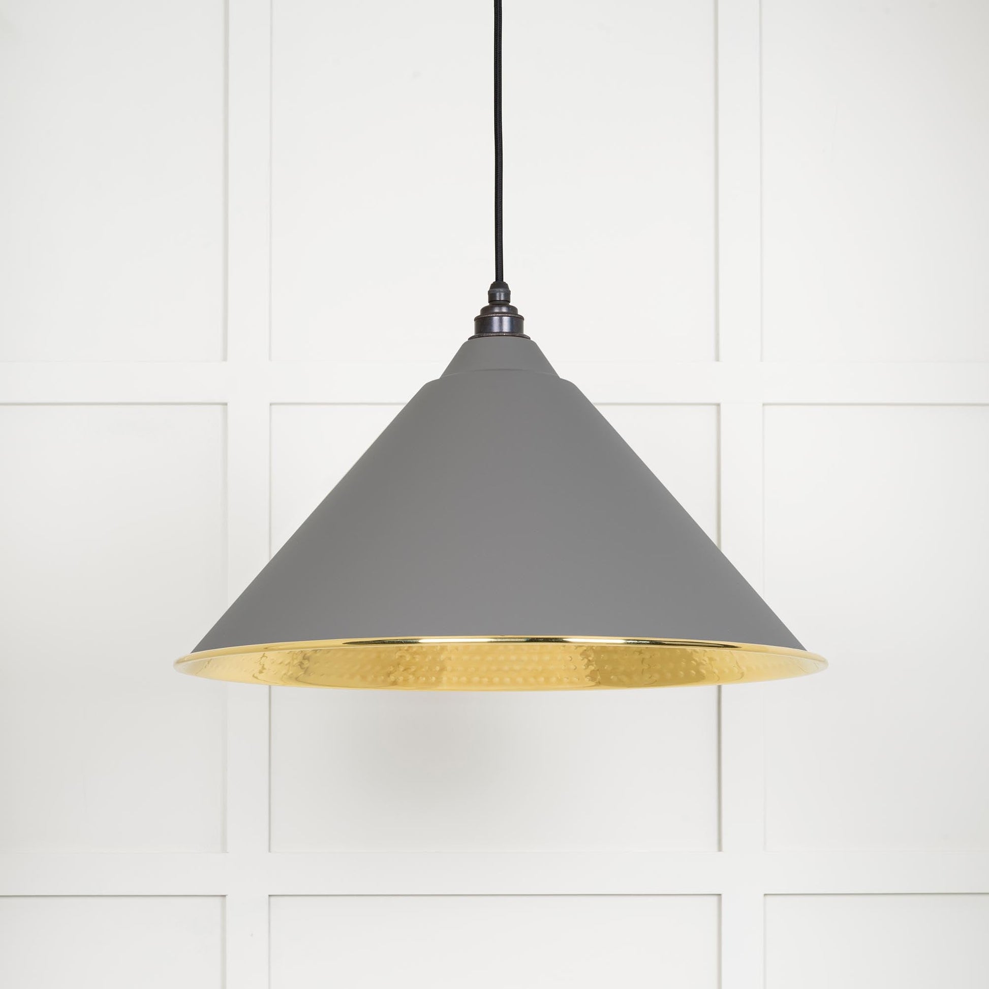 From The Anvil Hammered Brass Hockley Pendant - Hot Tub Shop