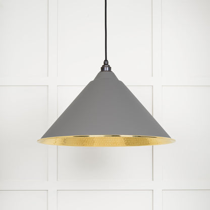 From The Anvil Hammered Brass Hockley Pendant - Hot Tub Shop