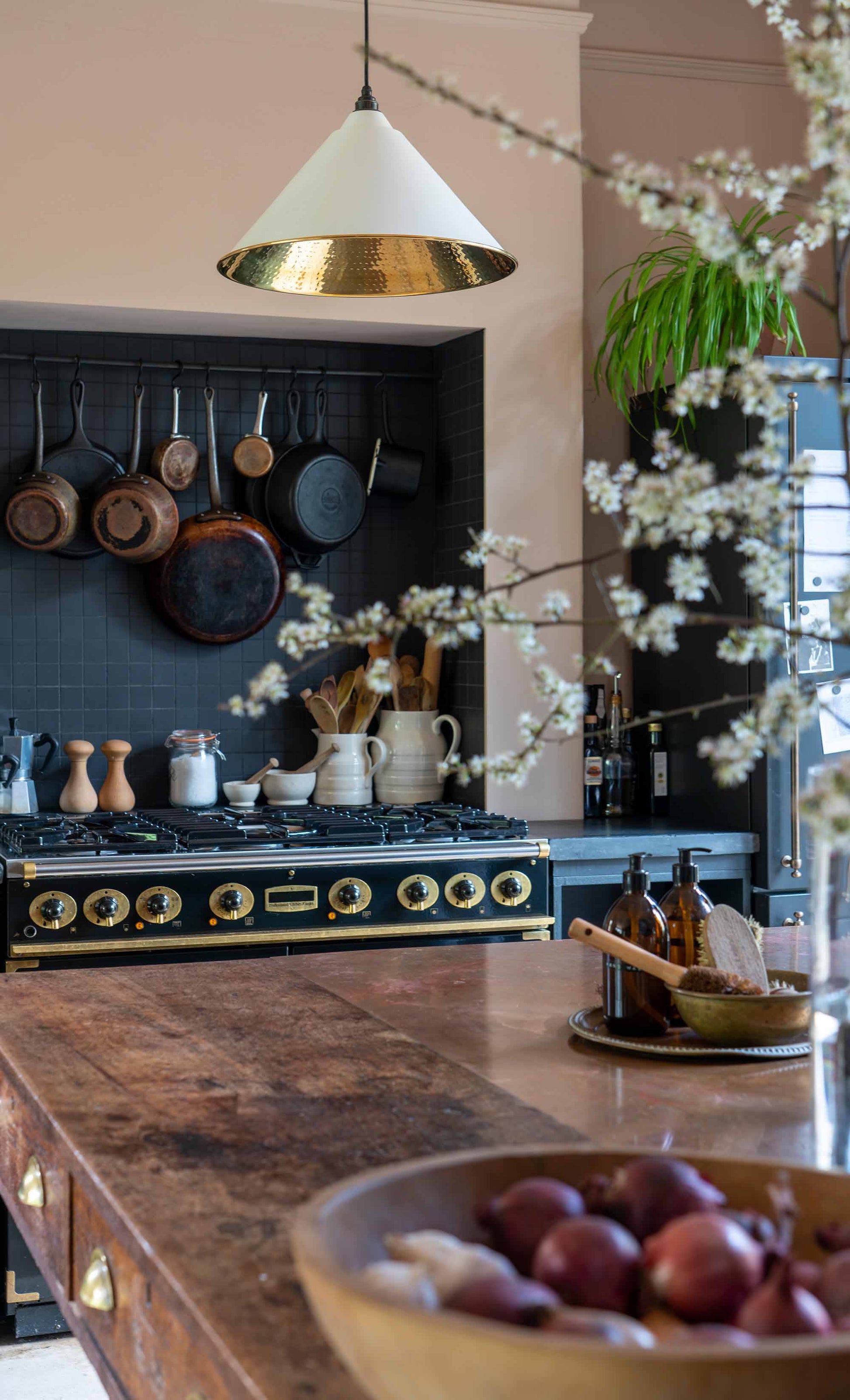 From The Anvil Hammered Brass Hockley Pendant - Hot Tub Shop