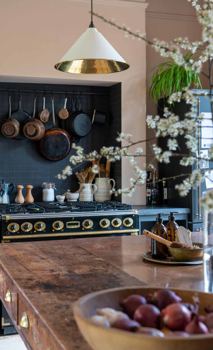 From The Anvil Hammered Brass Hockley Pendant - Hot Tub Shop