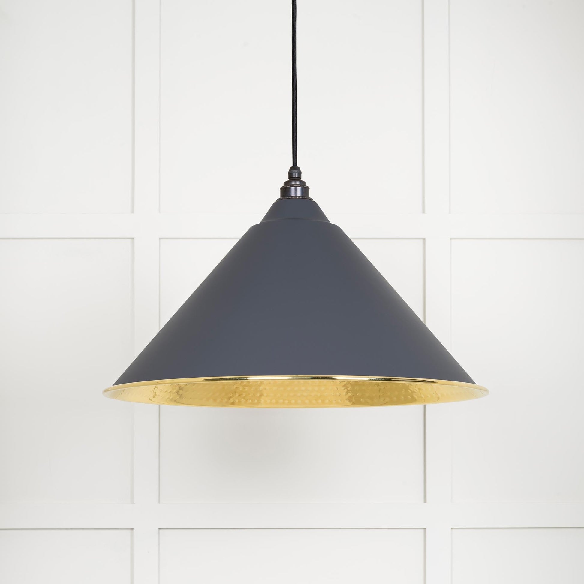 From The Anvil Hammered Brass Hockley Pendant - Hot Tub Shop