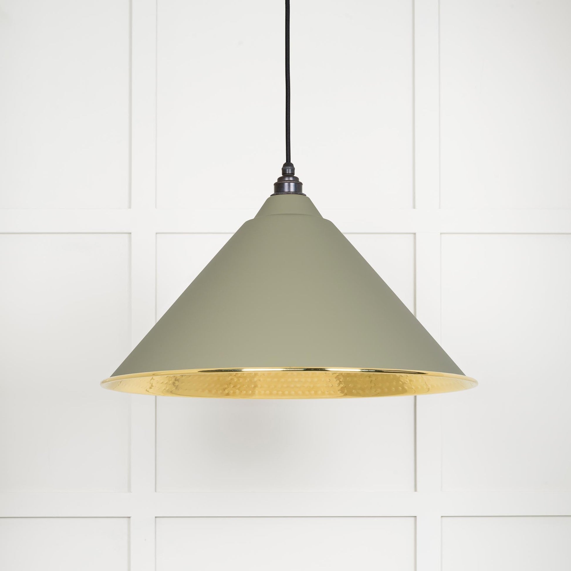 From The Anvil Hammered Brass Hockley Pendant - Hot Tub Shop
