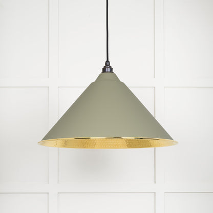 From The Anvil Hammered Brass Hockley Pendant - Hot Tub Shop