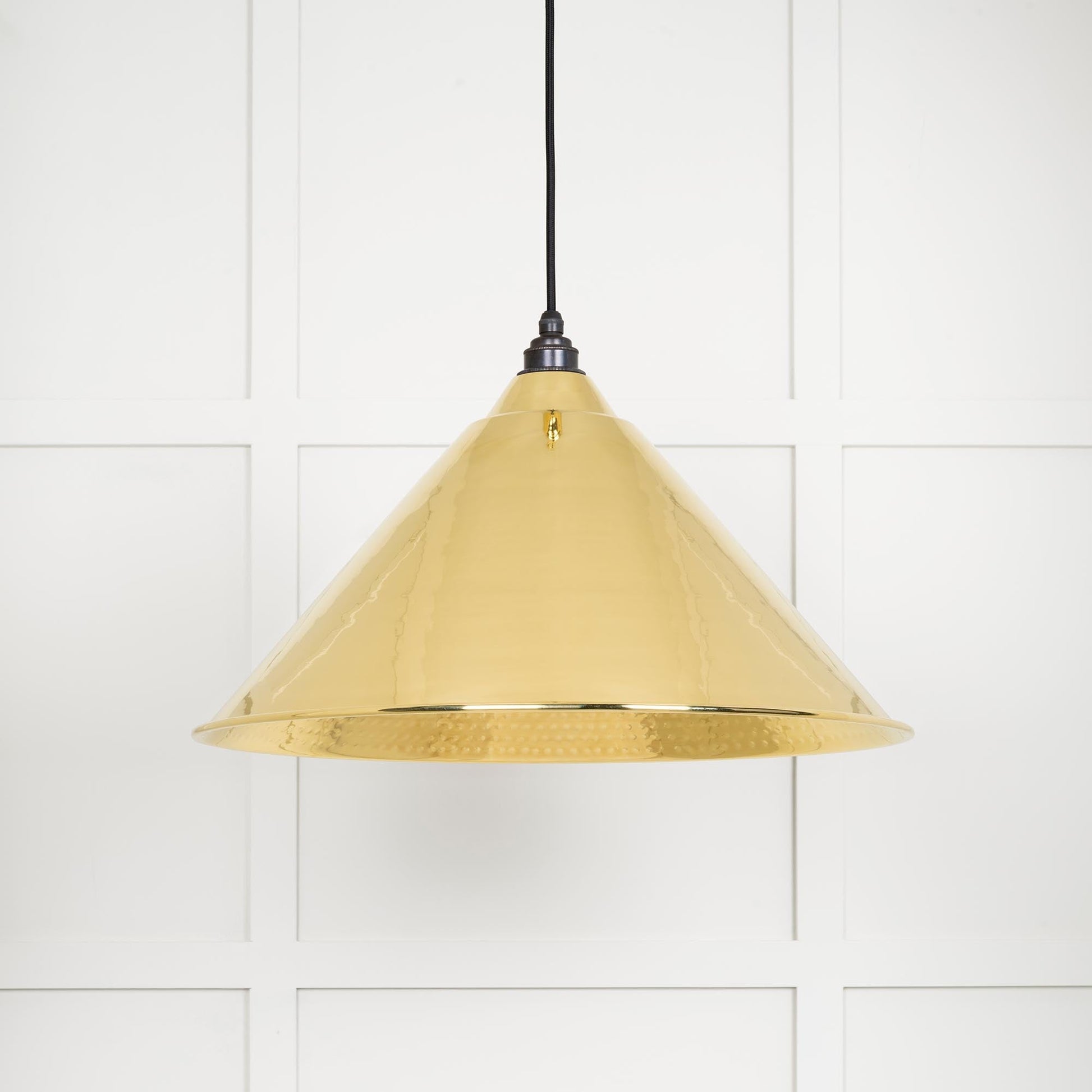 From The Anvil Hammered Brass Hockley Pendant - Hot Tub Shop
