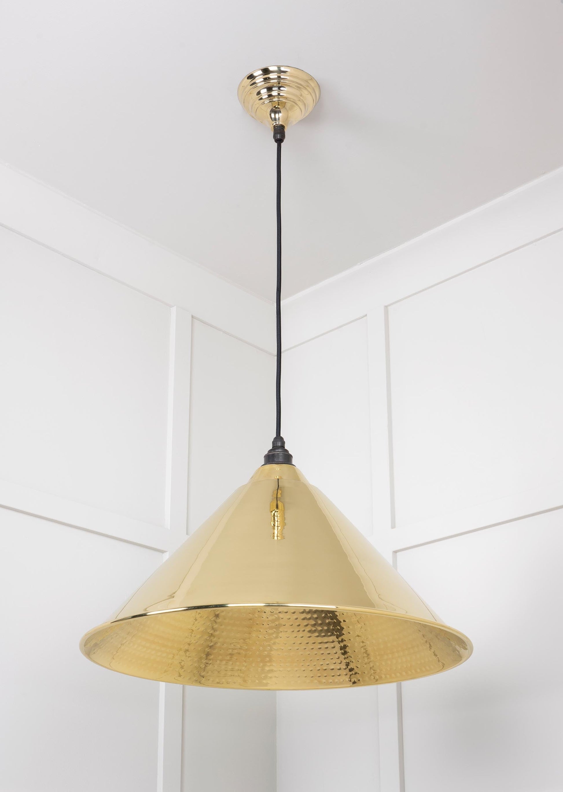 From The Anvil Hammered Brass Hockley Pendant - Hot Tub Shop