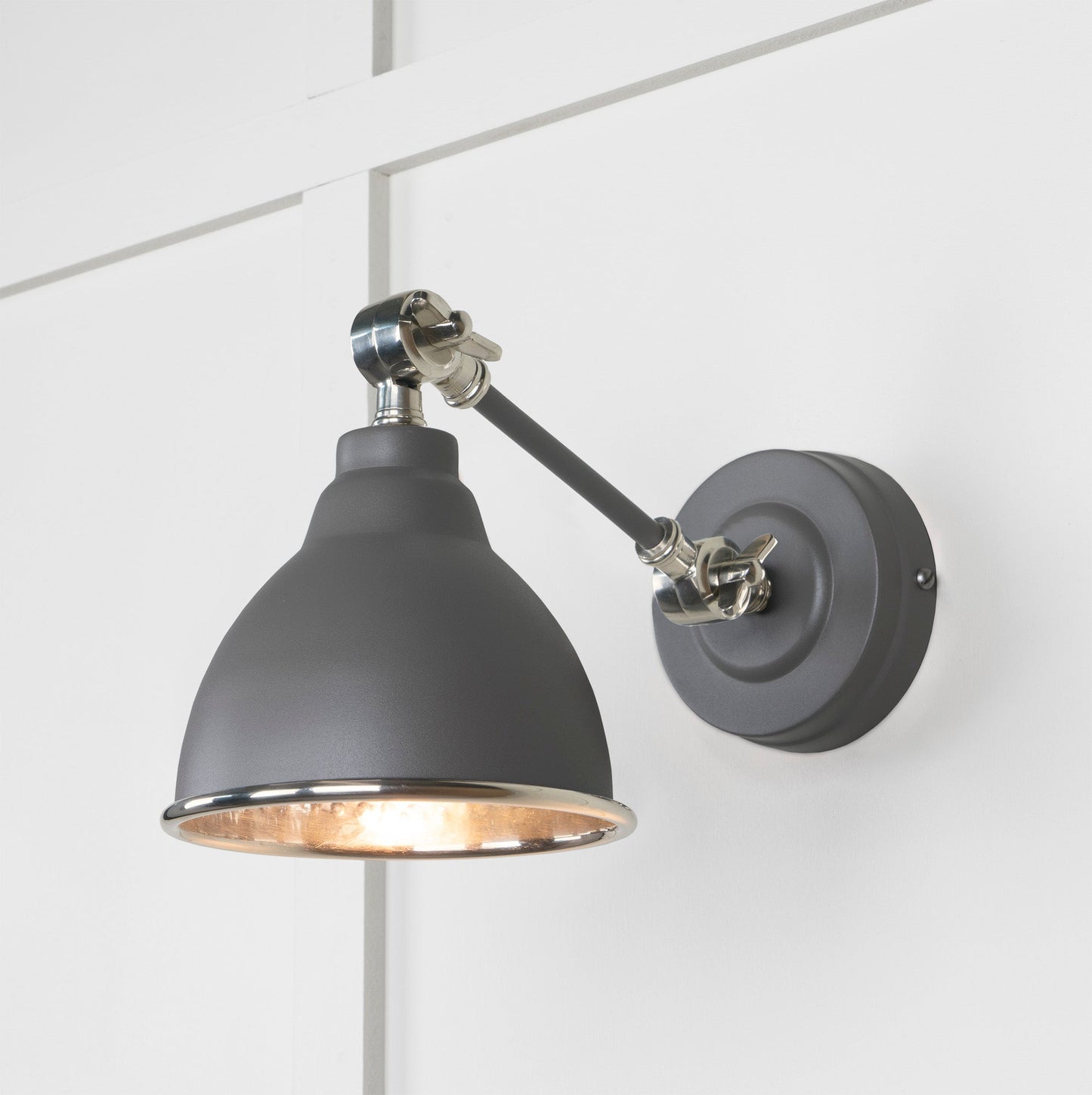 From The Anvil Hammered Nickel Brindley Wall Light