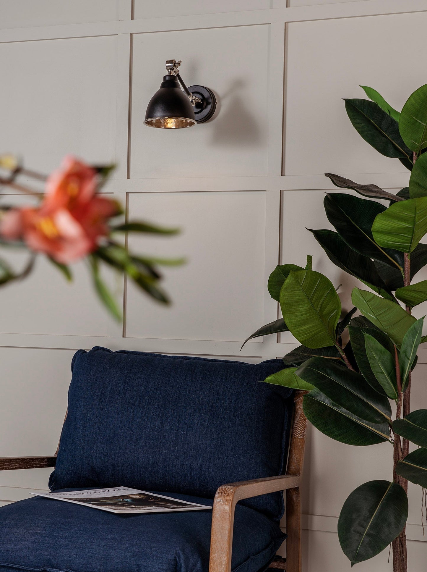 From The Anvil Hammered Nickel Brindley Wall Light