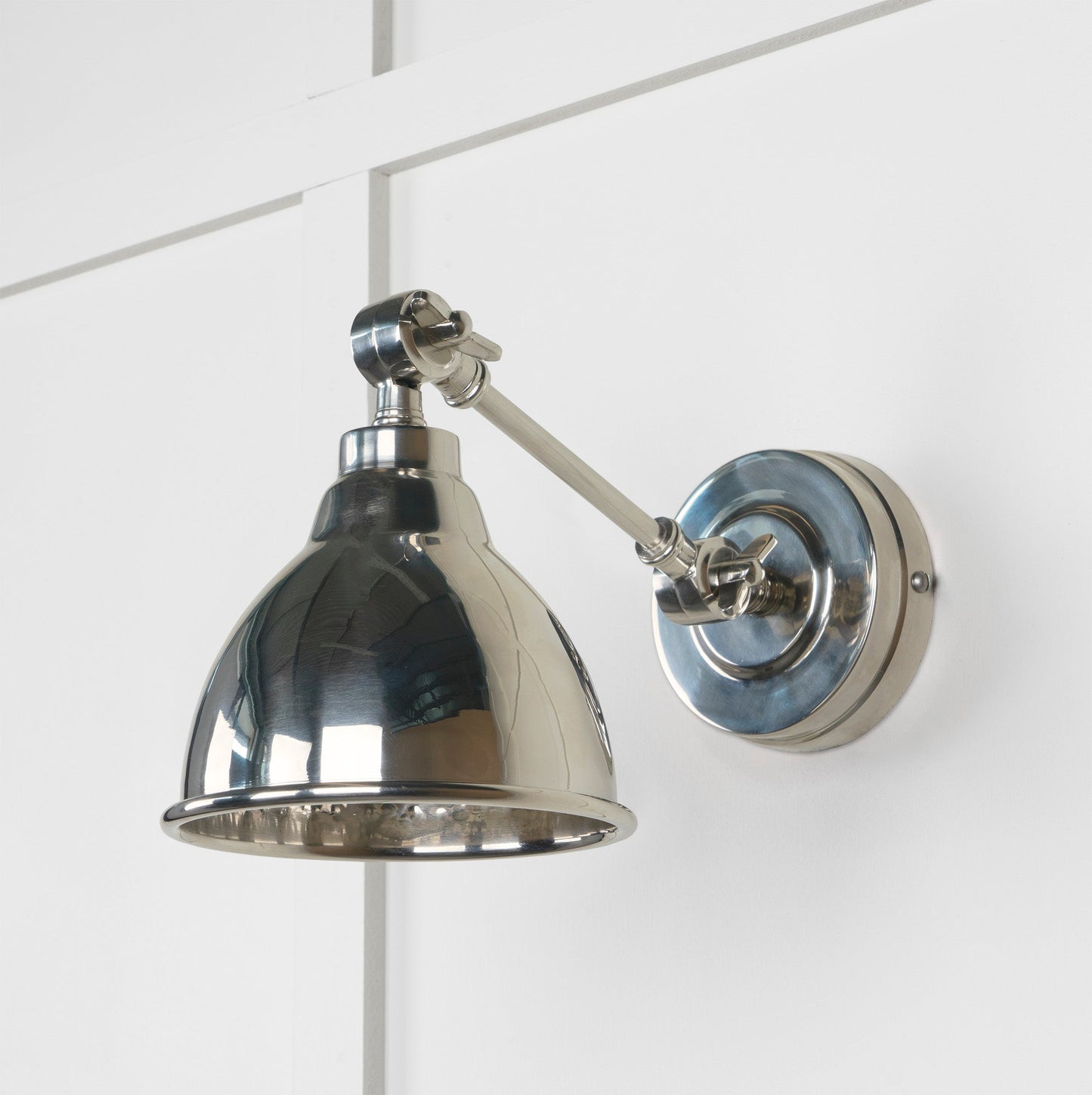 From The Anvil Hammered Nickel Brindley Wall Light