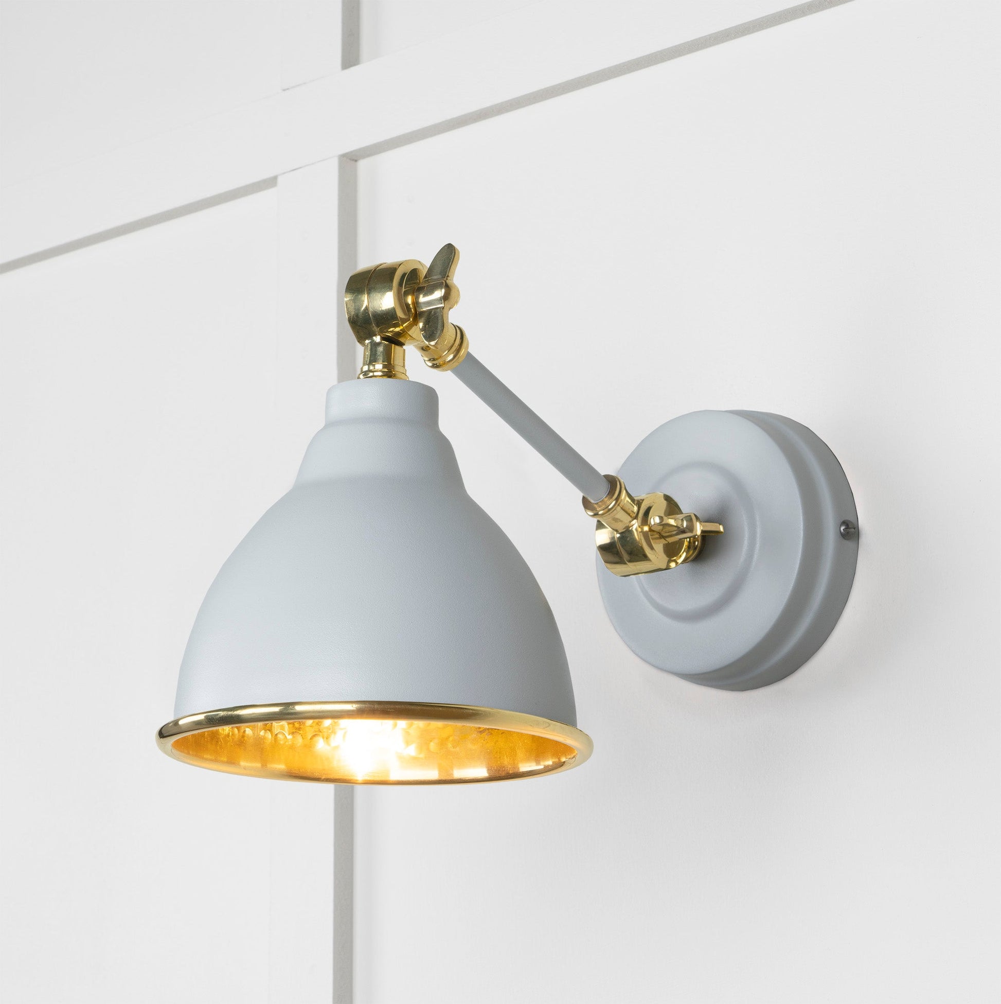 From The Anvil Hammered Brass Brindley Wall Light - Hot Tub Shop
