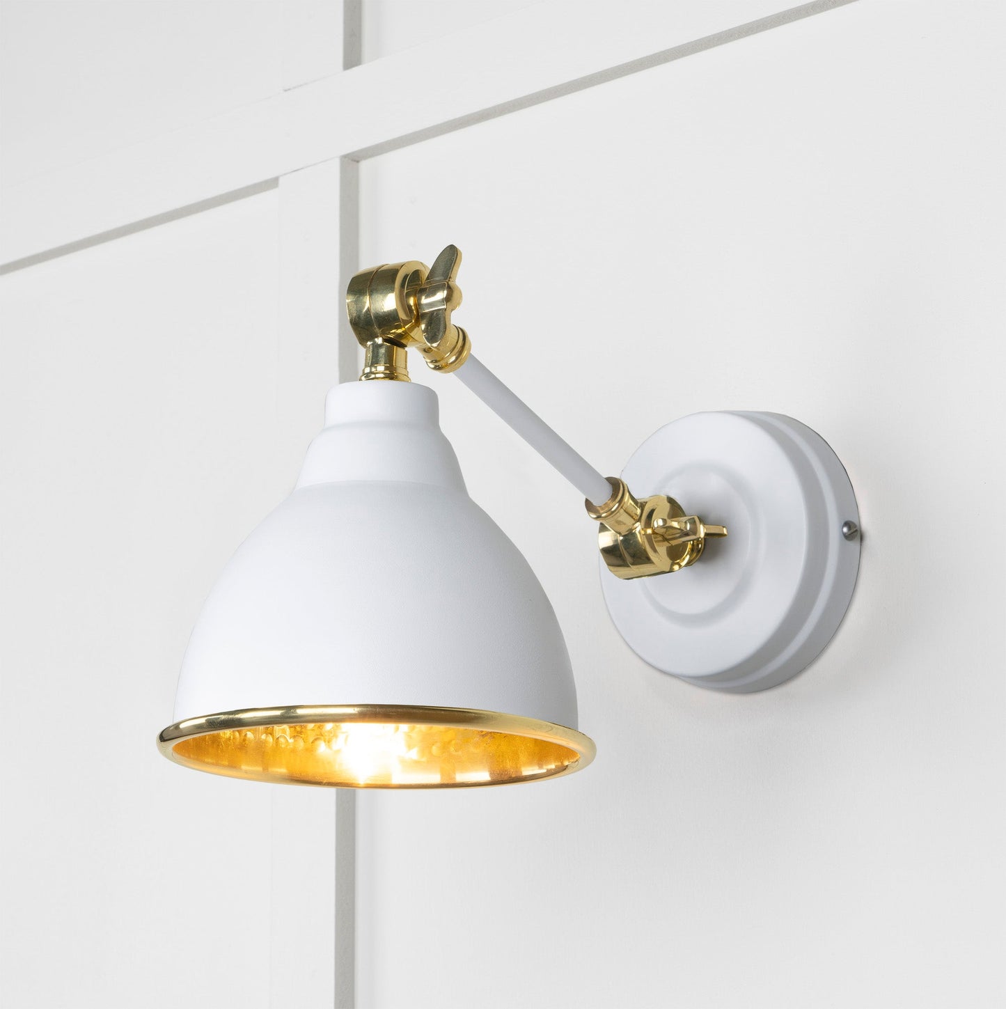 From The Anvil Hammered Brass Brindley Wall Light - Hot Tub Shop