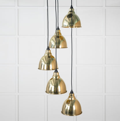 From The Anvil Smooth Brass Brindley Cluster Pendant