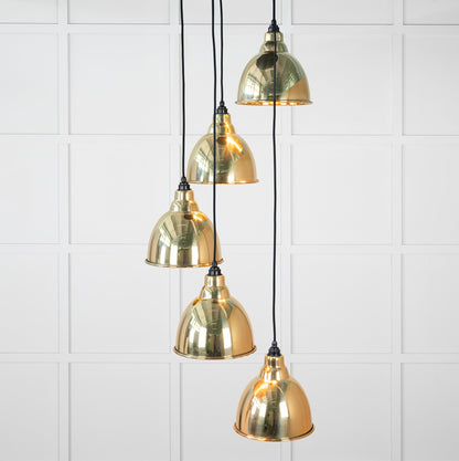 From The Anvil Smooth Brass Brindley Cluster Pendant