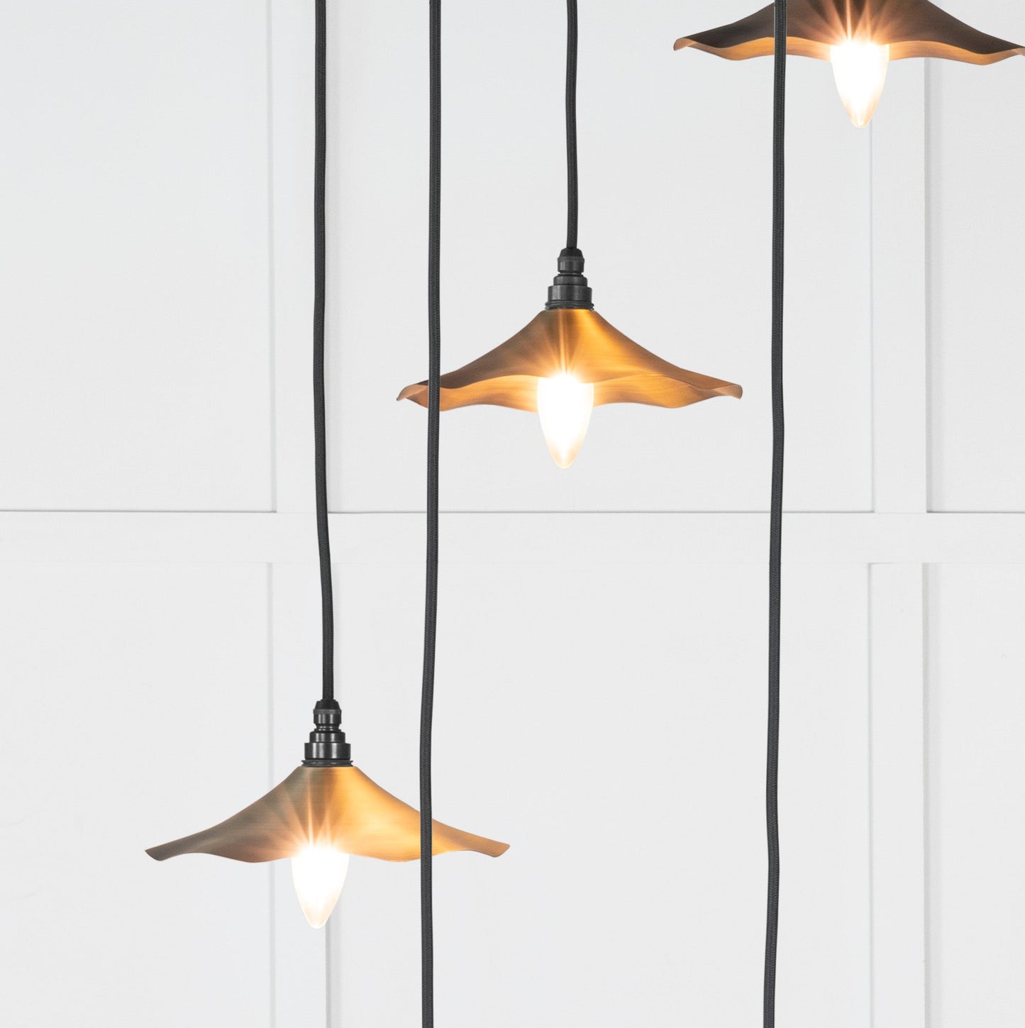 From The Anvil Aged Brass Flora Cluster Pendant