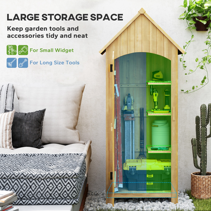 Outsunny Wooden Small Garden Shed with 3 Shelves and Tilt Roof - Hot Tub Shop