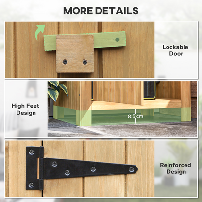 Outsunny Wooden Small Garden Shed with 3 Shelves and Tilt Roof - Hot Tub Shop