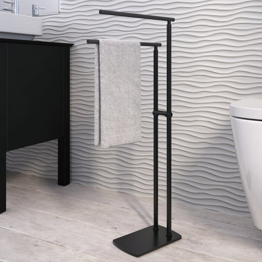 Origins Living Gedy Florida Towel Stand With 2 Fixed Arms Matt Black