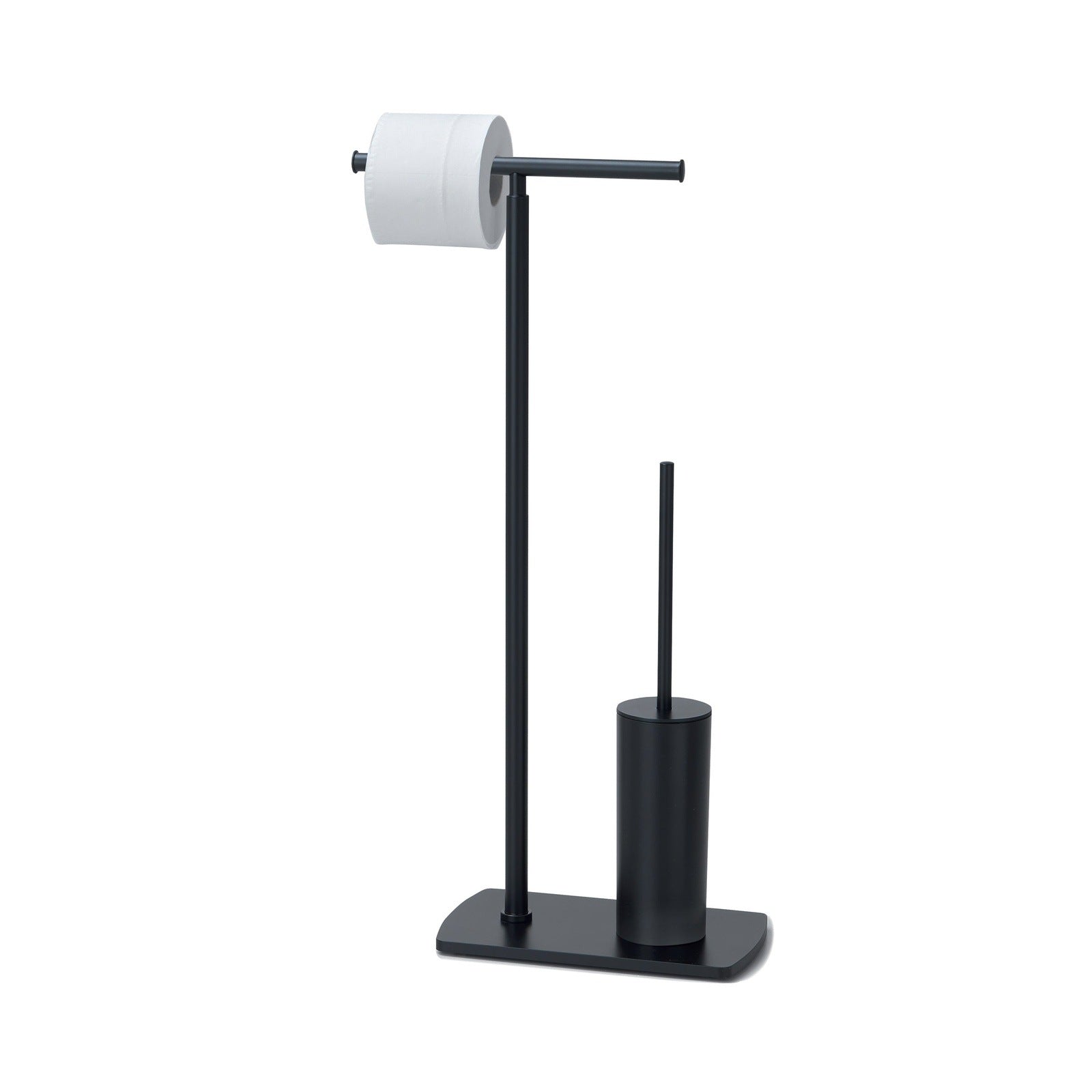 Origins Living Gedy Florida Bathroom Butler With Double Swivel Toilet Roll Holder & Brush Set Matt Black - Hot Tub Shop