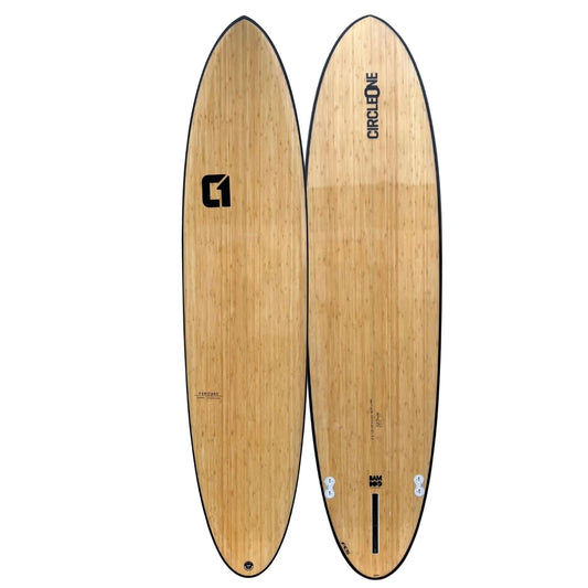 7'6" Bamboo Round Tail Mini Mal Surfboard - Hot Tub Shop