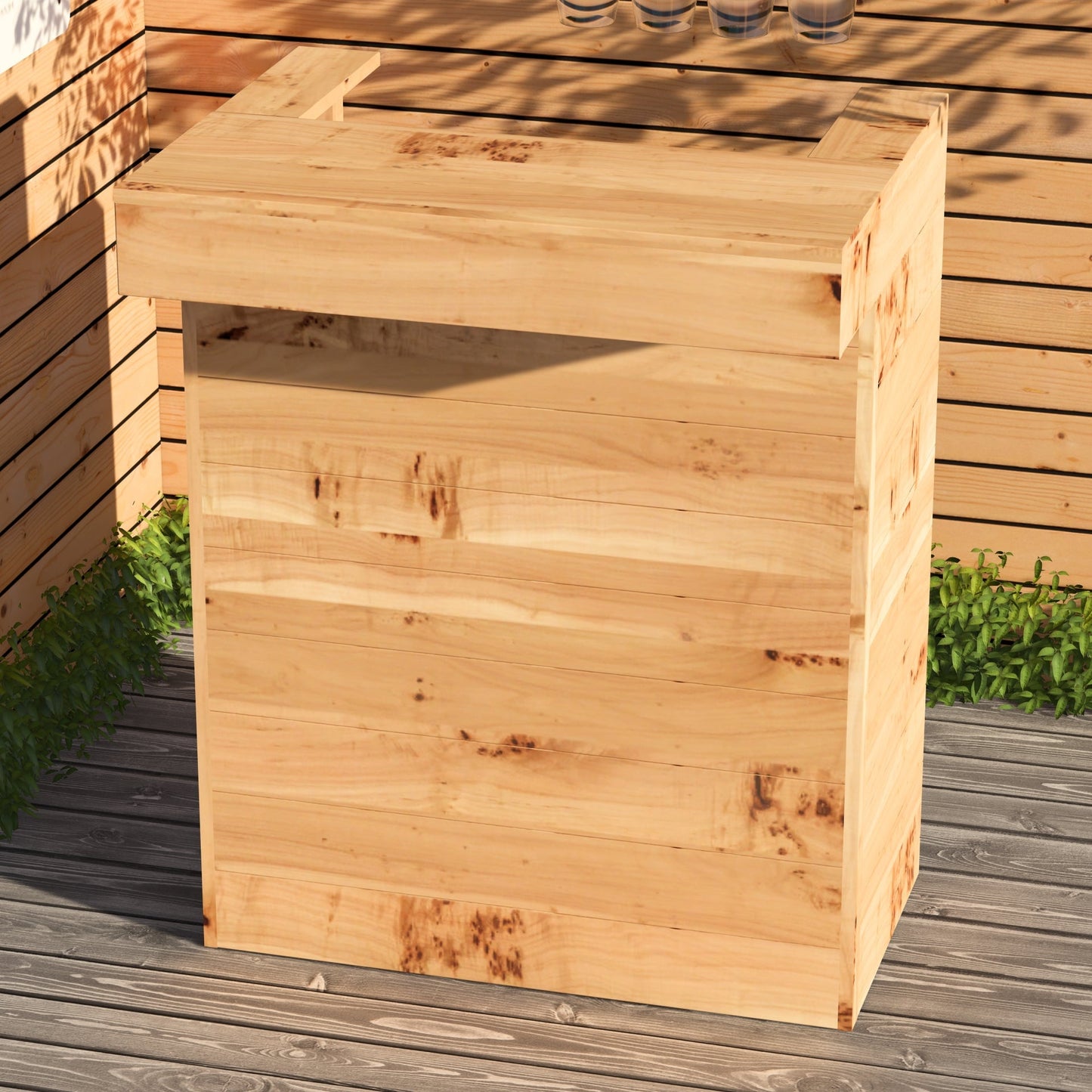 Rustic Wooden Pallet Bar - 80cm - Hot Tub Shop