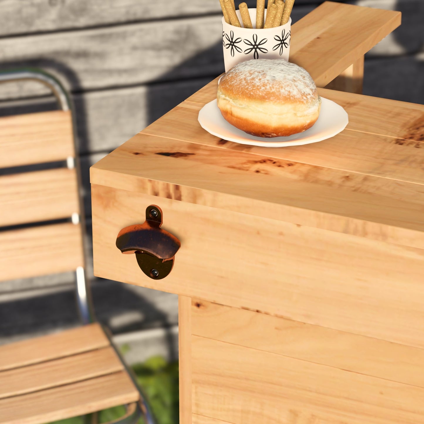 Rustic Wooden Pallet Bar - 100cm - Hot Tub Shop