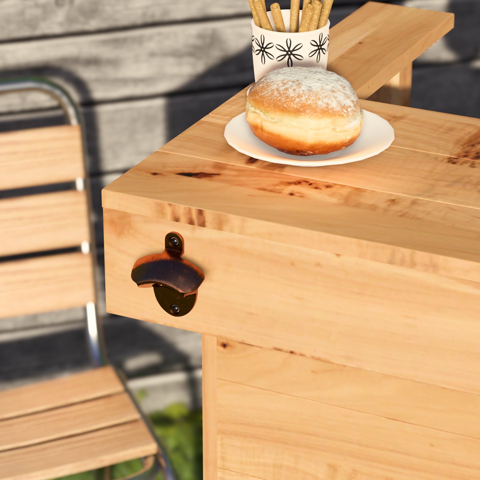 Rustic Wooden Pallet Bar - 100cm - Hot Tub Shop