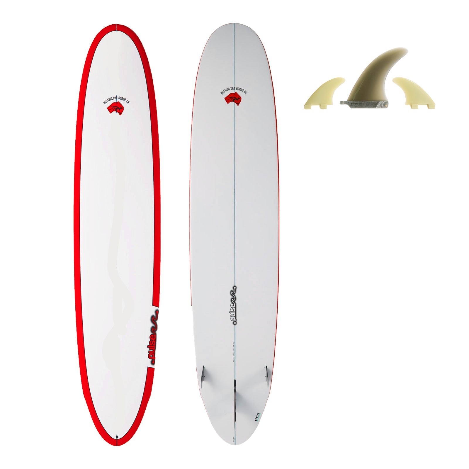 9ft Pulse Round Tail Longboard Surfboard by Australian Board Co (Fins Included) - Hot Tub Shop