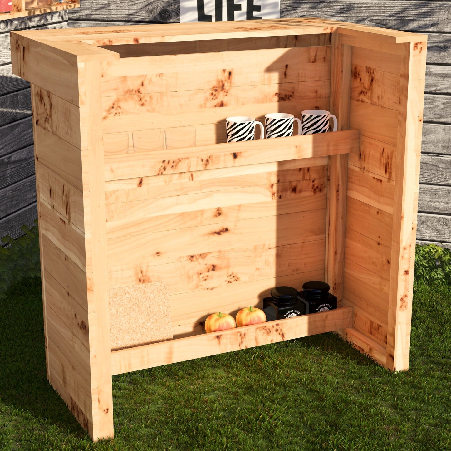Rustic Wooden Pallet Bar - 100cm - Hot Tub Shop
