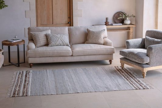 Nkuku Aadita Jute & Wool Rug Grey - Hot Tub Shop