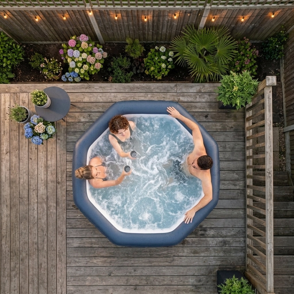 Aegean | 6-Person Inflatable Hot Tub | Integrated Heater | UKCA