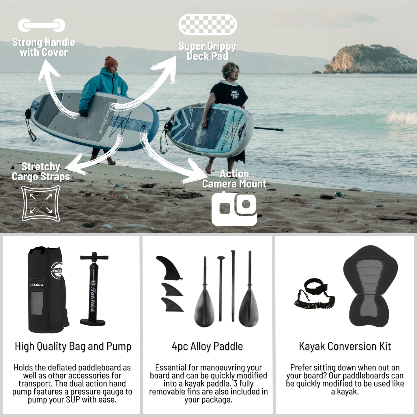 NEW 2026 AirStick 10'6 Inflatable Stand Up Paddle Board | SUP Package - Hot Tub Shop