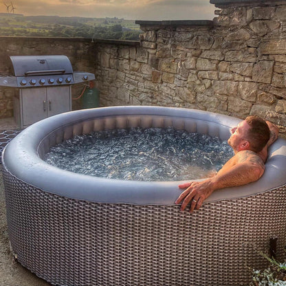 Wave Atlantic 6 Person Inflatable Hot Tub Spa - Grey Rattan