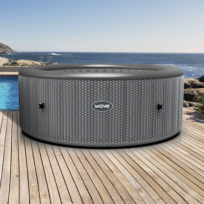 Wave Atlantic 6 Person Inflatable Hot Tub Spa - Grey Rattan