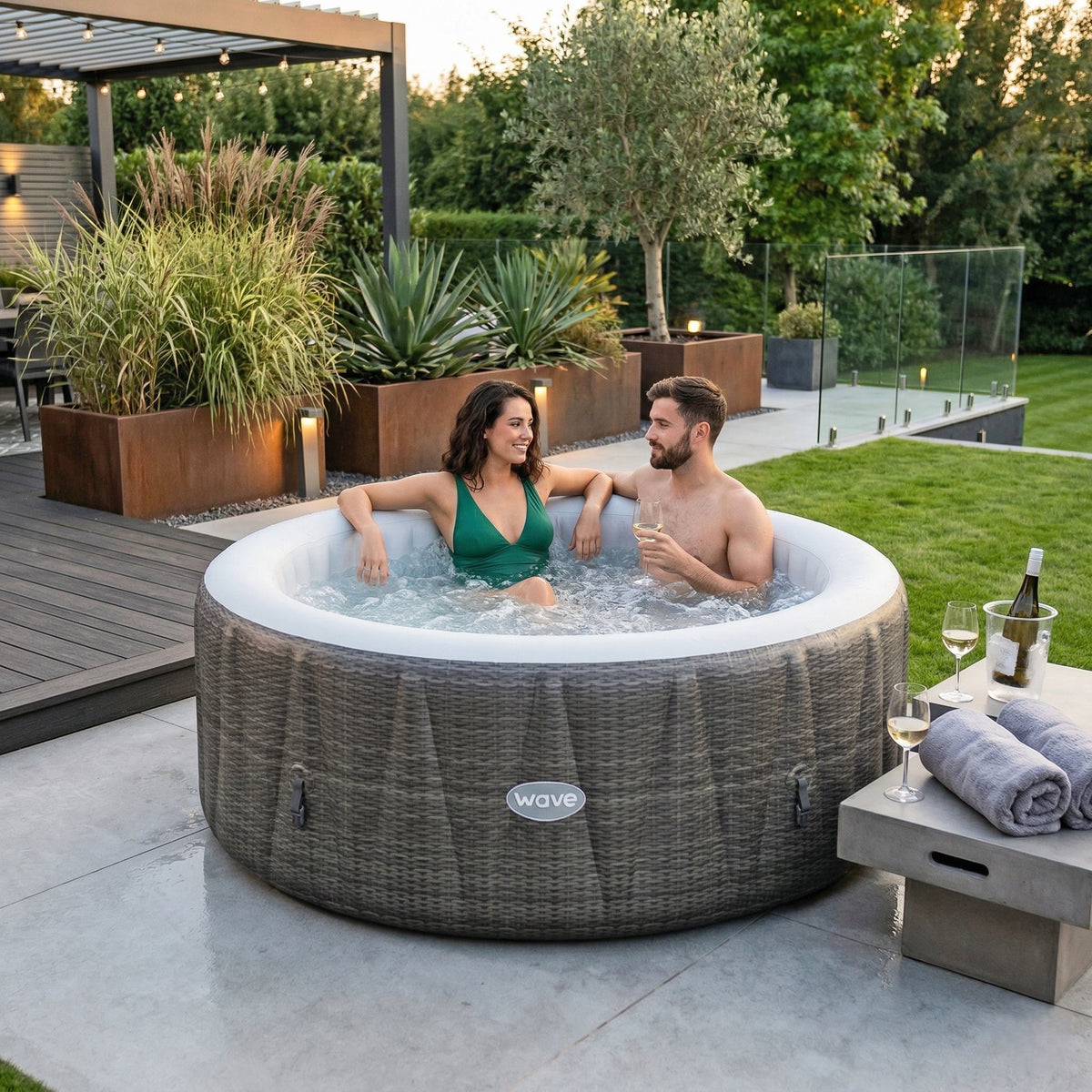 Atlantic | 4/6-Person Inflatable Hot Tub | Integrated Heater | UKCA