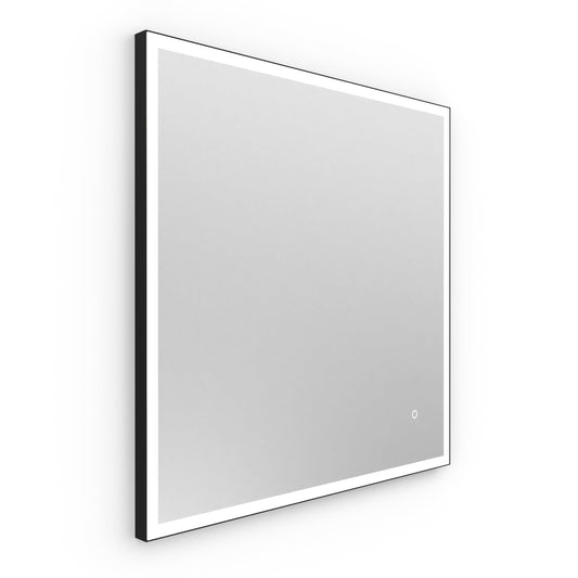 Origins Living Tate Light Square Mirror 70x70cm Matt Black - Hot Tub Shop