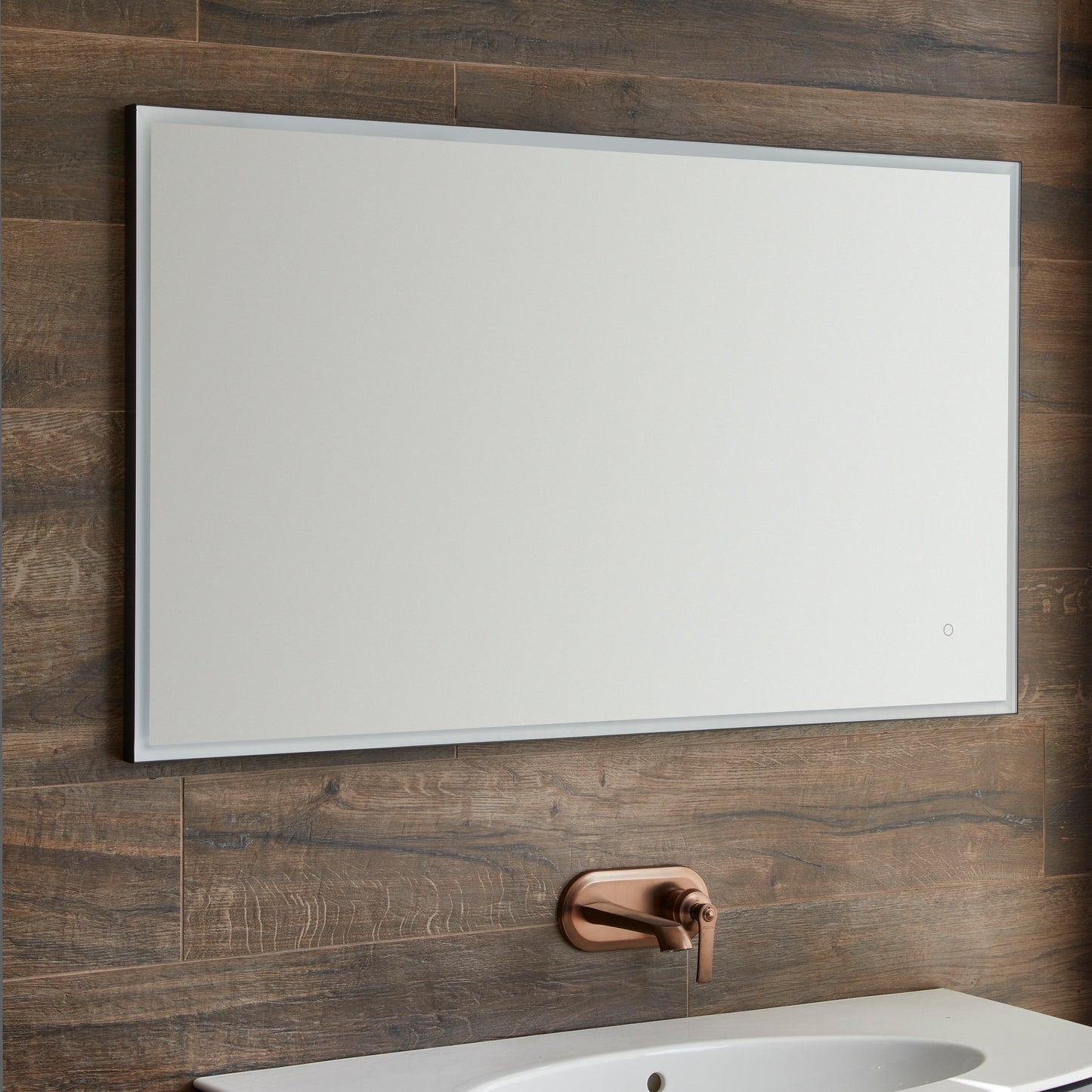 Origins Living Tate Light Square Mirror 70x70cm Polished Aluminium - Hot Tub Shop