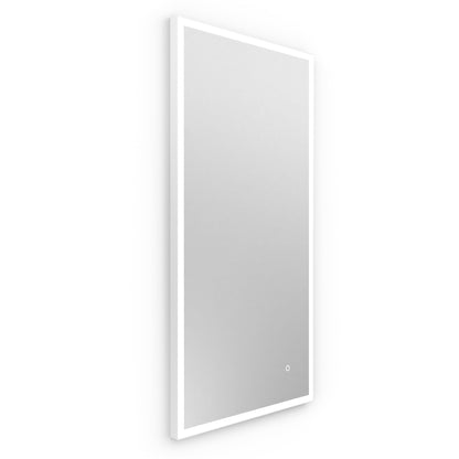 Origins Living Tate Light Rectangular Mirror 50x100cm Matt White - Hot Tub Shop