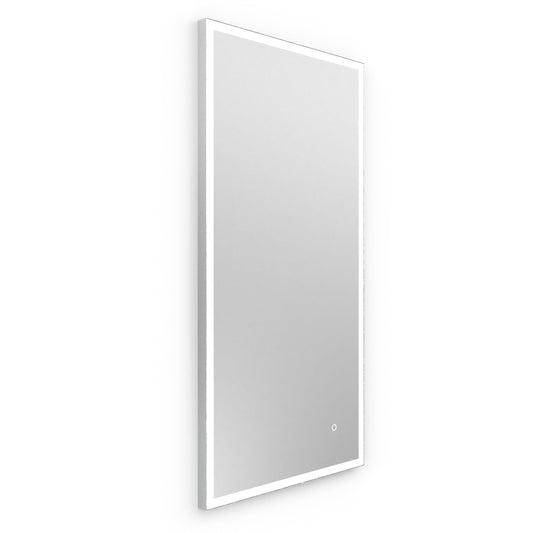 Origins Living Tate Light Rectangular Mirror 50x100cm Polished Aluminium - Hot Tub Shop