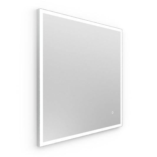Origins Living Tate Light Square Mirror 70x70cm Polished Aluminium - Hot Tub Shop
