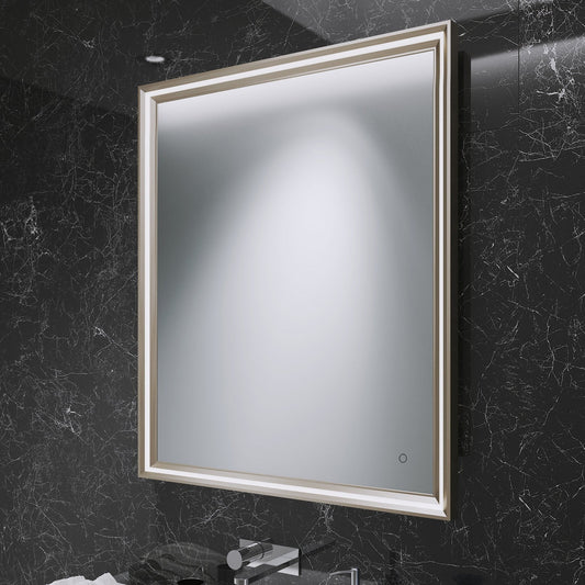 Origins Living Lexington Led Illuminated Mirror 75 Brushed Bronze 750 X 900mm