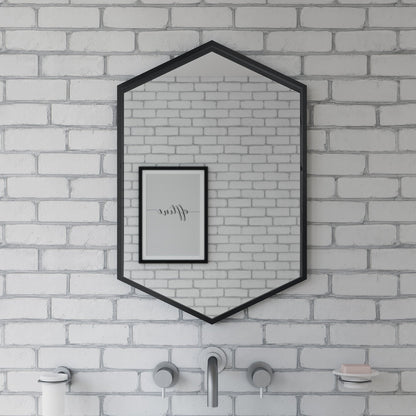 Origins Living Docklands Hexagonal Mirror 50x75cm Matt Black