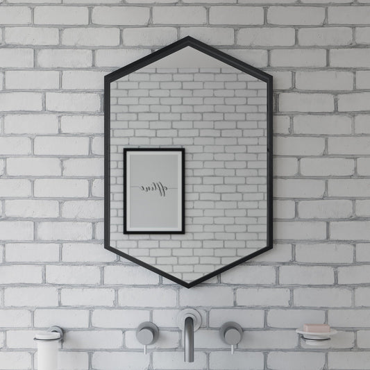 Origins Living Docklands Hexagonal Mirror 50x75cm Matt Black